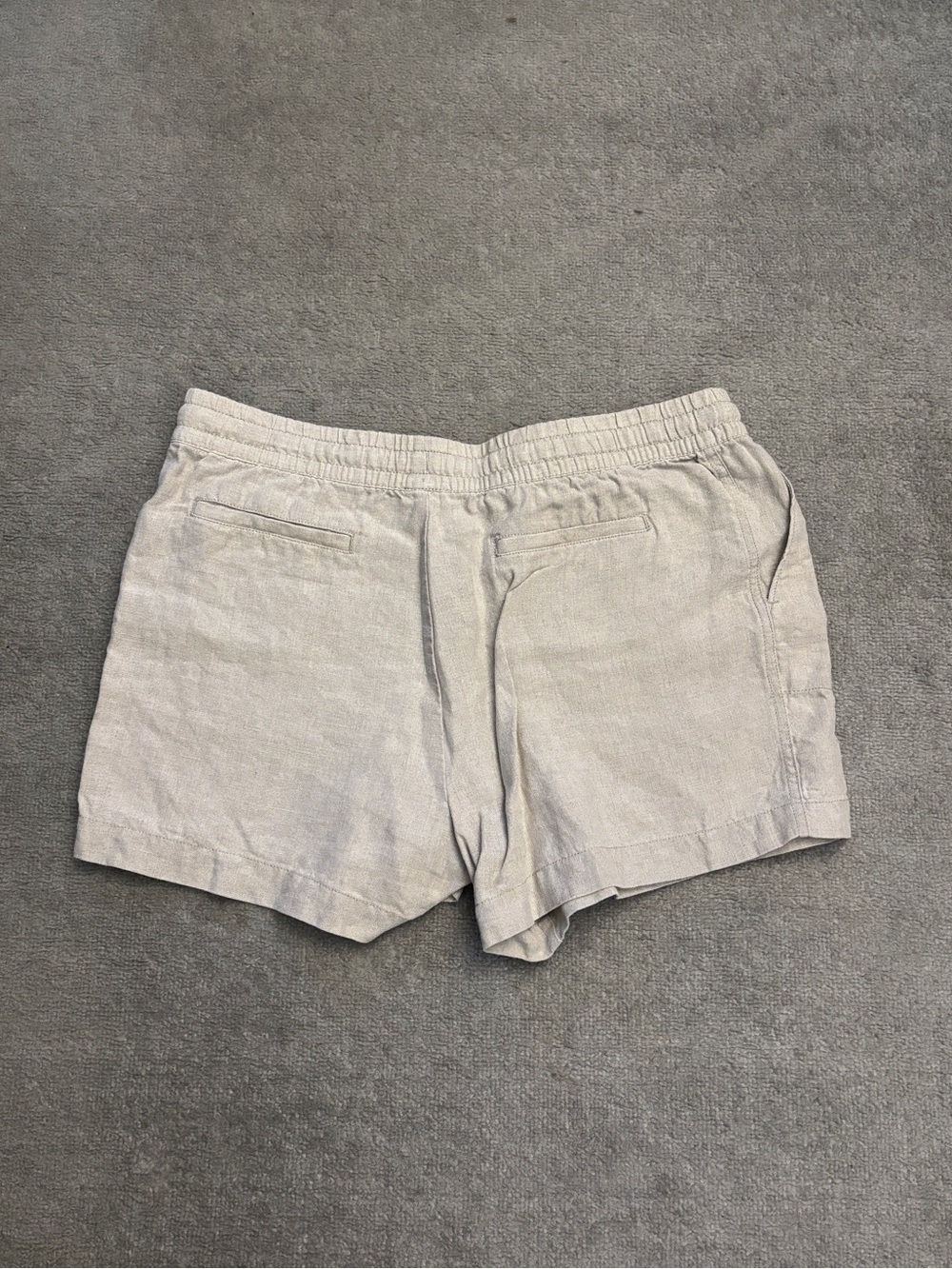Garnet Hill 100% Linen Drawstring Pull On Shorts Beige Women’s - Picture 3 of 9